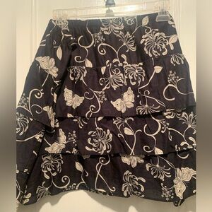 Old Navy 3 Tiered Floral and Butterly Mini Skirt XL Skater Girl y2k